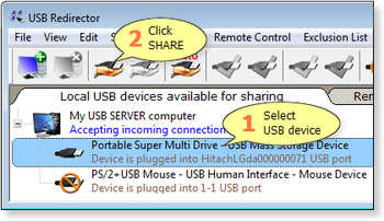 USB Redirector Server screenshot