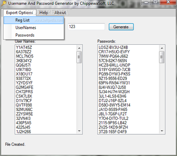Username and Password Generator screenshot 2