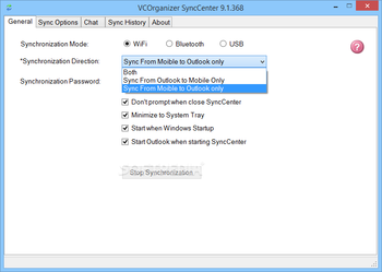VCOrganizer SyncCenter screenshot