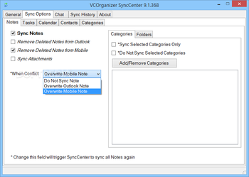 VCOrganizer SyncCenter screenshot 2