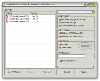 VeryPDF PDF to Excel OCR Converter screenshot