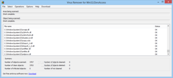 Virus Remover for Win32/ZeroAccess screenshot