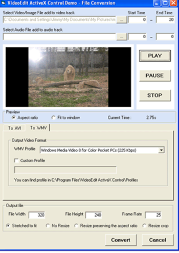 VISCOM Video Edit ActiveX Control screenshot