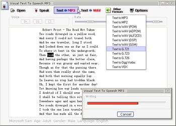 Visual Text To Speech MP3 screenshot