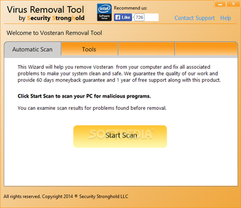 Vosteran Removal Tool screenshot