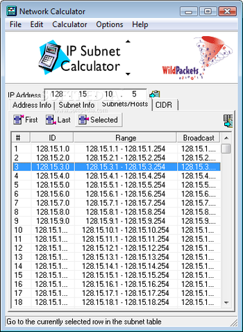WildPackets Network Calculator screenshot 3