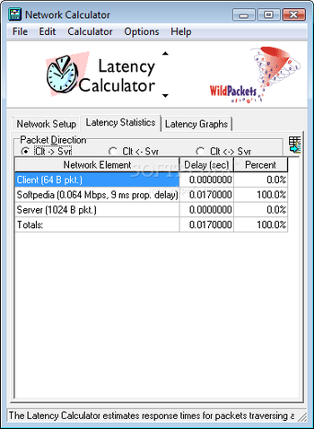 WildPackets Network Calculator screenshot 8