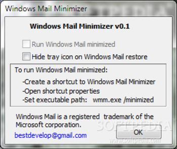 Windows Mail Minimizer screenshot 2