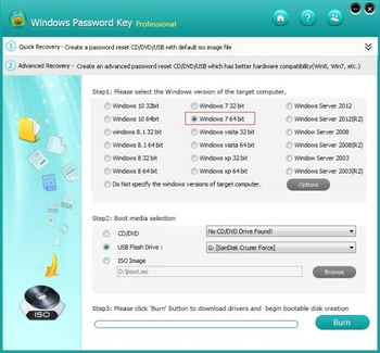 Windows Password Key Professional screenshot