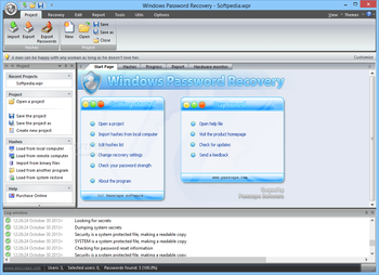 Windows Password Recovery screenshot