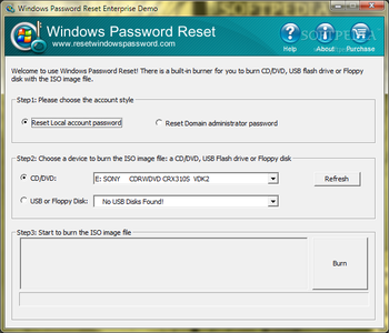Windows Password Reset Enterprise screenshot