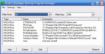 Windows Startup Program Manager screenshot