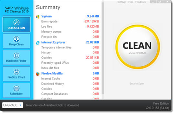 WinPure PC Cleanup 2015 screenshot