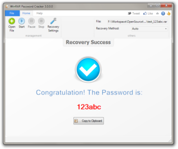 WinRAR Password Cracker screenshot