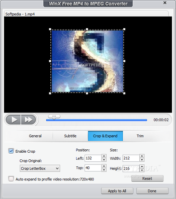 WinX Free MP4 to MPEG Converter screenshot 6