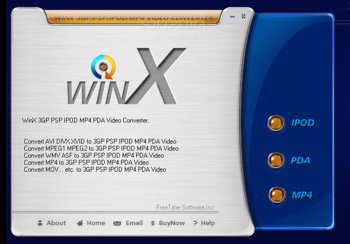 WinX IPOD PDA MP4 Video Converter screenshot
