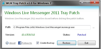WLM Tray Patch screenshot