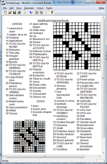 WordFit Crossword Builder screenshot