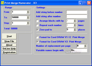 X3 Print Merge Numerator screenshot 2