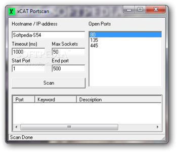 xCAT - Portscan screenshot