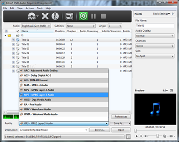 Xilisoft DVD Audio Ripper screenshot