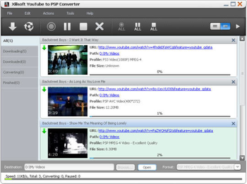 Xilisoft YouTube to PSP Converter screenshot