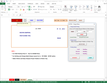 XLTOOL - Bank Cheque Printing Software screenshot 4