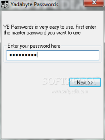 Yadabyte Passwords screenshot