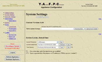 YAFPC-Appliance screenshot 2