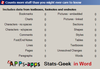 zAPPs-Stats-Geek for Microsoft Office 2007 screenshot 3
