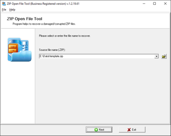ZIP Open File Tool screenshot
