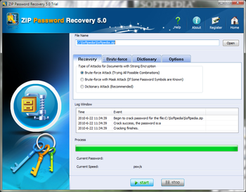 ZIP Password Recovery screenshot