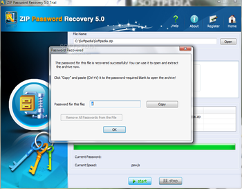 ZIP Password Recovery screenshot 2