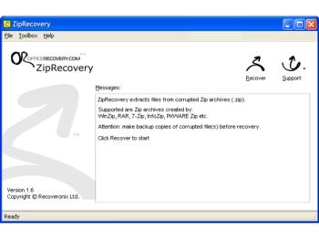 ZipRecovery screenshot
