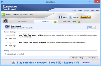 ZoneAlarm Free Firewall screenshot 3