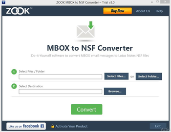 ZOOK MBOX to NSF Converter screenshot