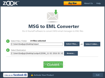 ZOOK MSG to EML Converter screenshot