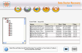 Zune Disk Files undelete Tool screenshot
