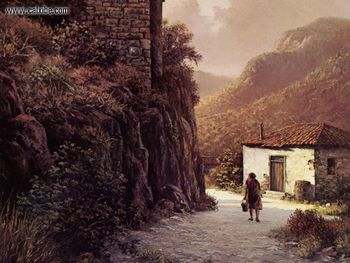 Dalhart Windberg Landscape With Houseand Woman Detail screenshot