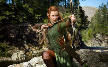 Evangeline Lilly as Tauriel in Hobbit screenshot