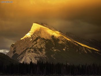 Golden Peaks Of Rundle Mountain Banff National Park Alberta screenshot