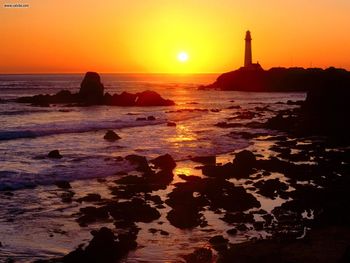 Golden Sunset Over Pigeon Point San Mateo County California screenshot