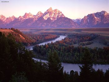 Grand Tetons From Snake River Wyoming screenshot