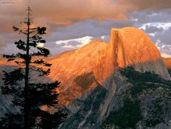 Half Dome At Sunset From Glacier Point Yosemite National Park California screenshot