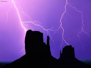 Lightning Over The Mittens Monument Valley Arizona screenshot