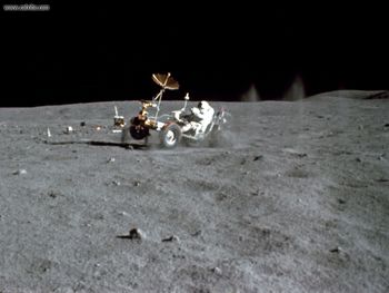 Lunar Rover Pulling A Wheely On The Moon screenshot