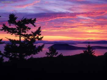 San Juan Islands At Sunset Puget Sound Washington screenshot