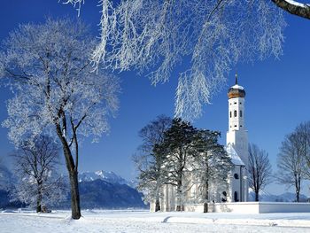 St. Coloman Church In Winter, Schwangau, Bavaria, Germany screenshot