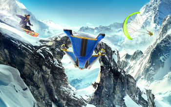 Steep Wingsuit Snowboarding Paragliding 5K screenshot