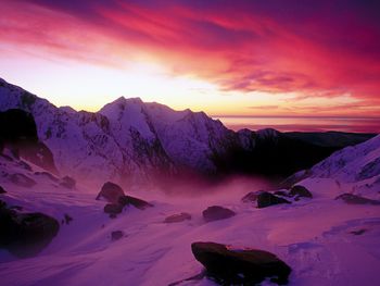 Sunset Over Franz Josef Glacier New Zealand screenshot